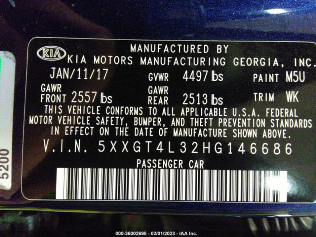 5XXGT4L32HG146686 KIA Optima Lx