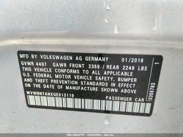 WVWBN7ANXGE513119 Volkswagen Cc R-line