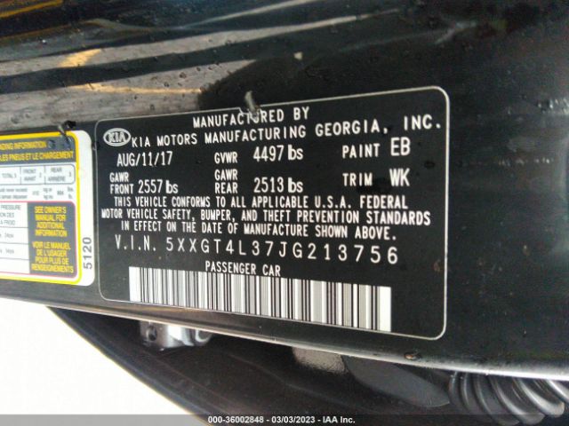 5XXGT4L37JG213756 KIA Optima Lx