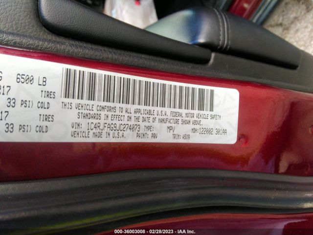 1C4RJFAG9JC274073 Jeep Grand Cherokee Laredo
