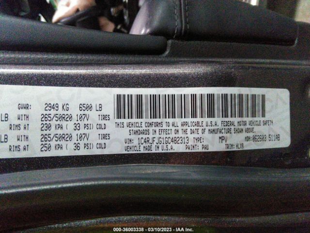1C4RJFJG1GC482313 Jeep Grand Cherokee Summit