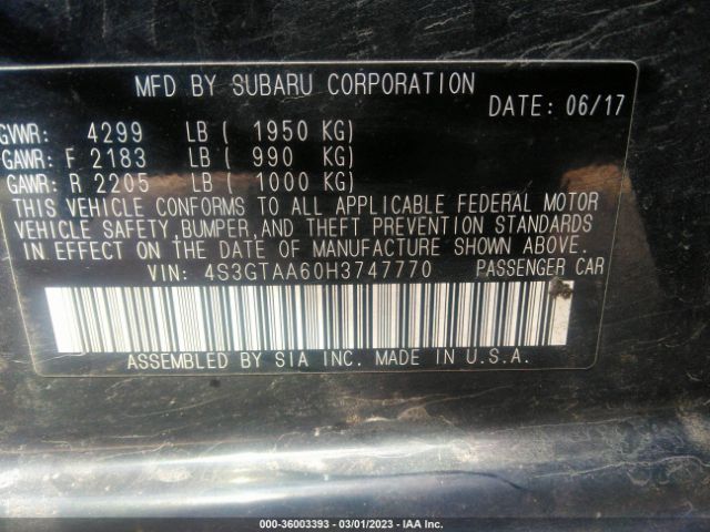 4S3GTAA60H3747770 Subaru IMPREZA
