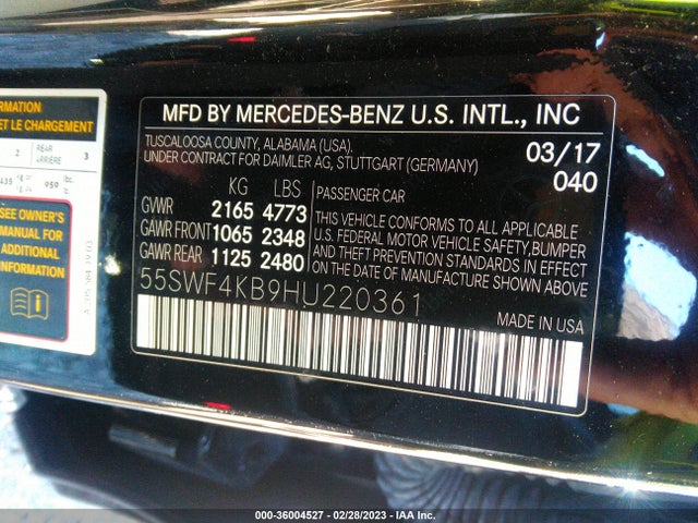 55SWF4KB9HU220361 Mercedes-Benz C-class C 300