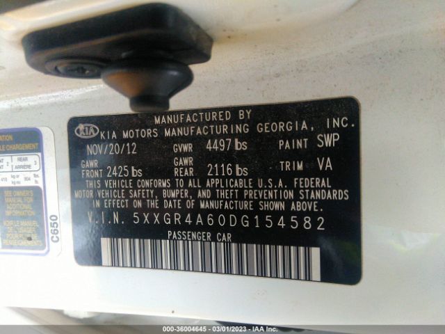 5XXGR4A60DG154582 KIA OPTIMA SX