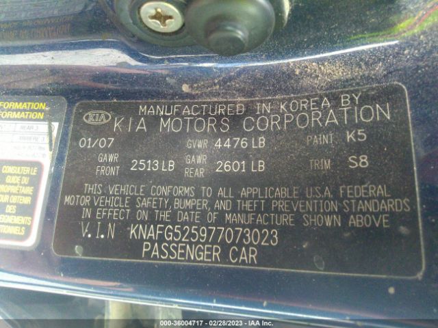 KNAFG525977073023 KIA Rondo Ex