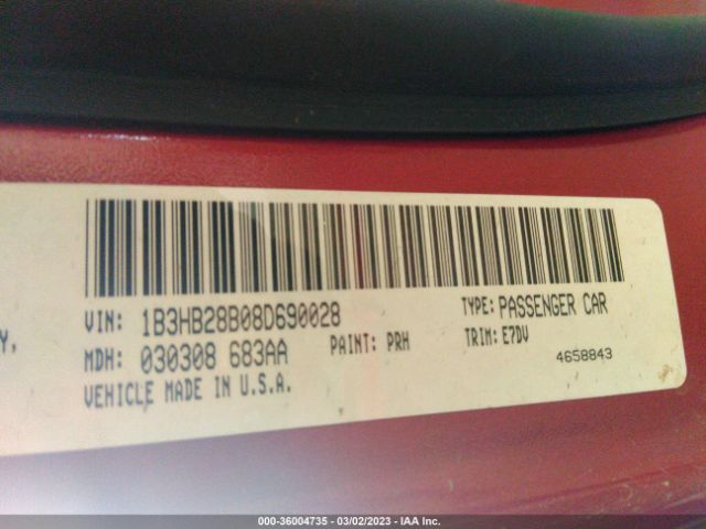 1B3HB28B08D690028 Dodge CALIBER SE