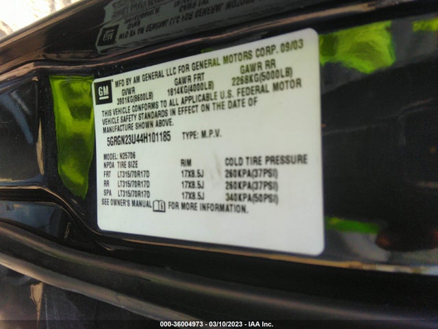 5GRGN23U44H101185 Hummer H2