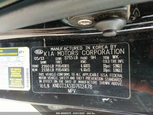 KNDJT2A51D7612478 KIA Soul Base