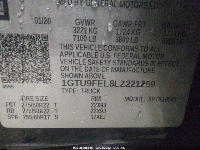 GMC Sierra 1500 Denali 2020 1GTU9FEL8LZ221259 Image 9