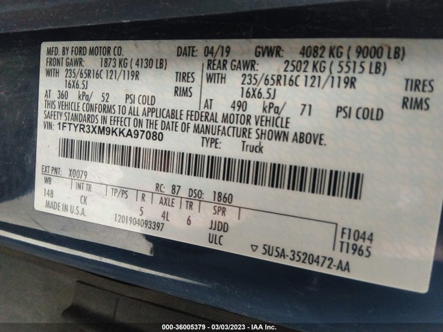 Ford Transit-250 2019 1FTYR3XM9KKA97080 Image 26