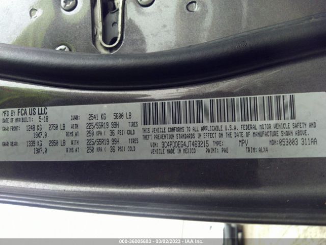 3C4PDDEG4JT463215 Dodge JOURNEY GT