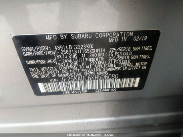 JF2SKAUC6KH506080 Subaru Forester Limited