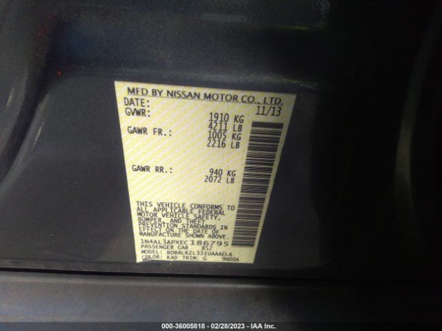 1N4AL3APXEC186795 Nissan Altima 2.5 S