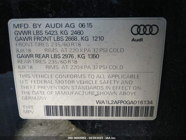 WA1L2AFP0GA016134 Audi Q5 Premium Plus