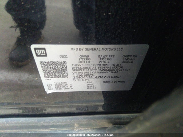 GMC ACADIA SLT 2021 1GKKNML42MZ210492 Image 9