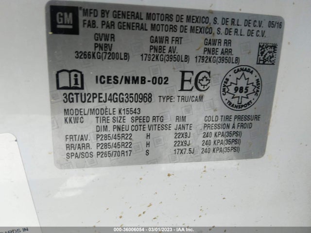 GMC Sierra 1500 Denali 2016 3GTU2PEJ4GG350968 Image 10
