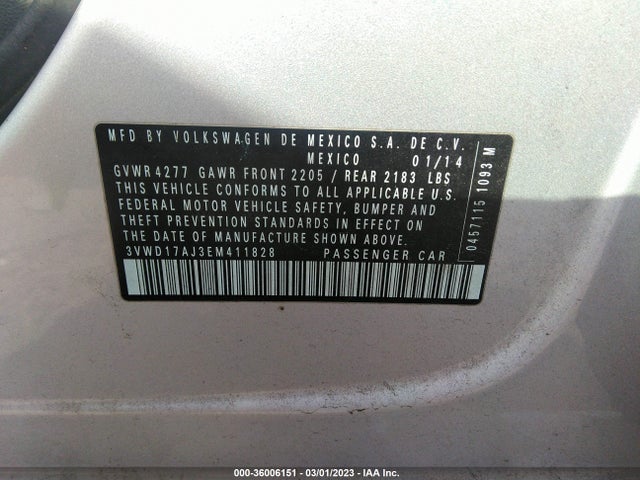 Volkswagen JETTA SEDAN 2014 3VWD17AJ3EM411828 Image 10