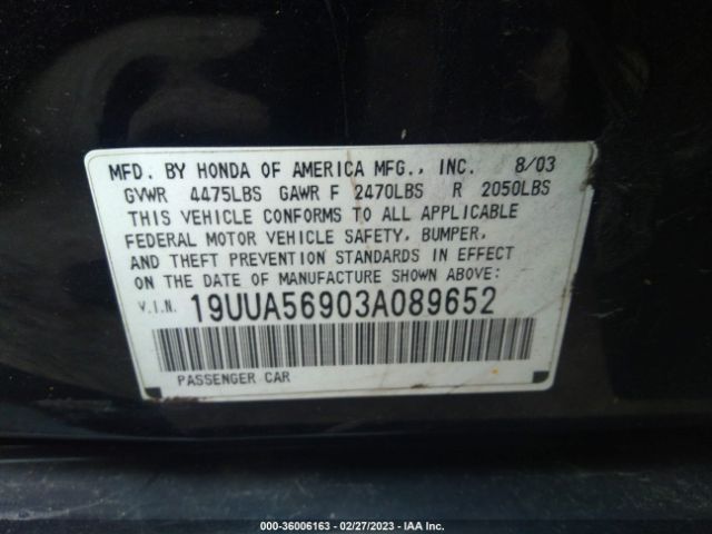 19UUA56903A089652 Acura Tl Type S W