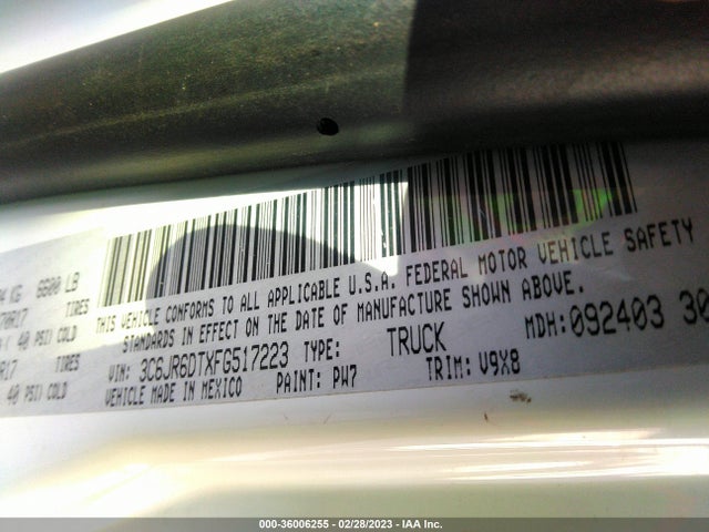 RAM 1500 Tradesman 2015 3C6JR6DTXFG517223 Image 10