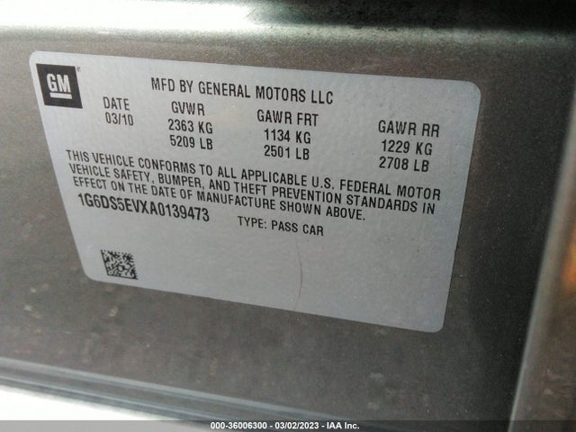 Aukcja sprzedaży 2010 Cadillac Cts Sedan Premium, vin: 1G6DS5EVXA0139473, numer aukcji: 36006300