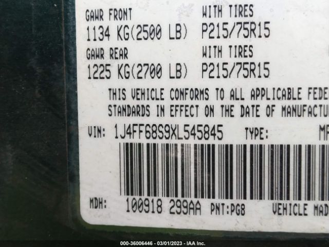 1J4FF68S9XL545845 Jeep Cherokee Sport/classic