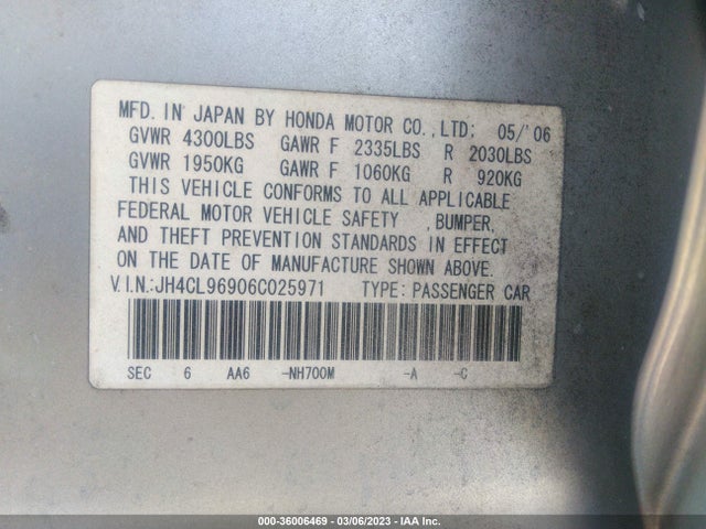 JH4CL96906C025971 Acura Tsx Navi