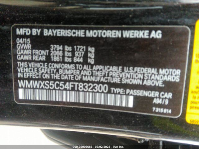 WMWXS5C54FT832300 Mini COOPER HARDTOP 4 DOOR
