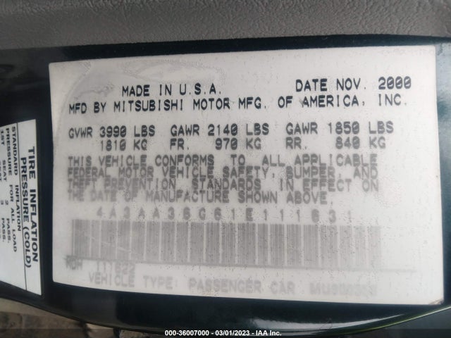 4A3AA36G61E111631 Mitsubishi Galant De