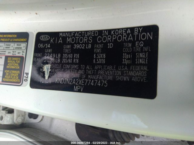 KNDJN2A2XE7747475 KIA Soul Base