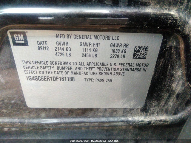 2013 BUICK LACROSSE LEATHER VIN: 1G4GC5ER1DF161188