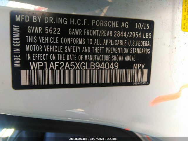 2016 Porsche Macan, VIN: WP1AF2A5XGLB94049