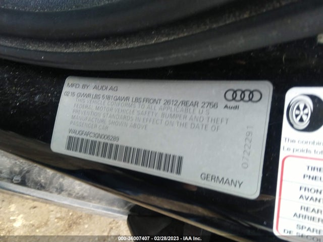 WAUGFAFC3GN006289 Audi A6 2.0t Premium Plus
