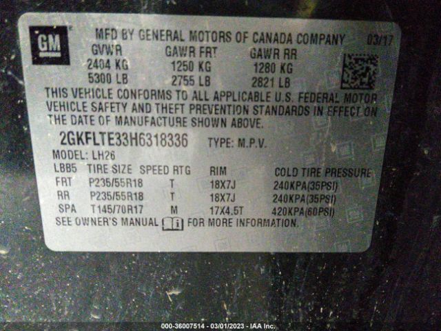 2GKFLTE33H6318336 GMC Terrain Sle