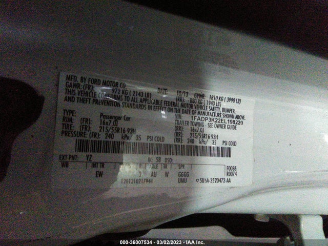 Ford FOCUS SE 2014 1FADP3K22EL198220 Image 9