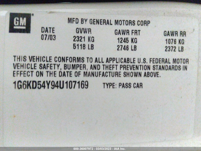 Cadillac Deville 2004 1G6KD54Y94U107169 Image 9