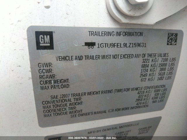 GMC Sierra 1500 Denali 2020 1GTU9FEL9LZ159631 Image 9