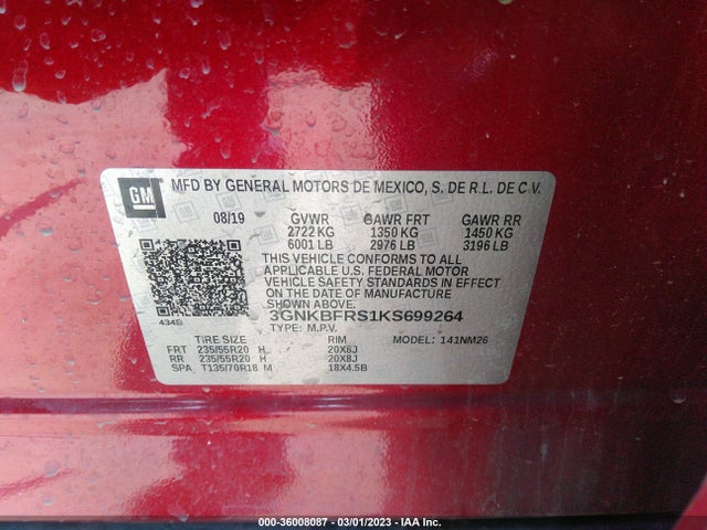 Chevrolet Blazer Premier 2019 3GNKBFRS1KS699264 Image 11