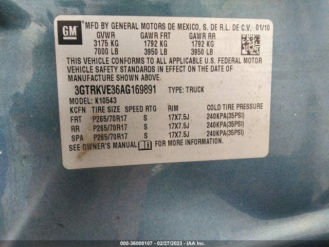 GMC Sierra 1500 Sle 2010 3GTRKVE36AG169891 Image 10