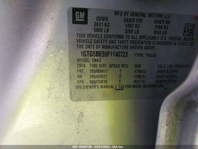 1GTG5BE39F1146723 GMC Canyon 2wd Sle
