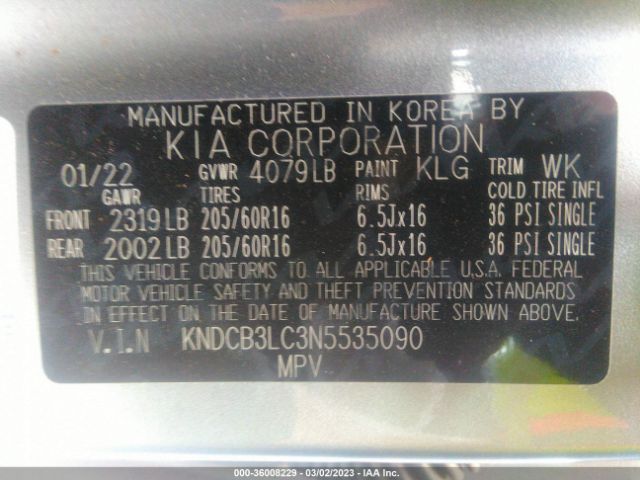 KNDCB3LC3N5535090 KIA NIRO LX