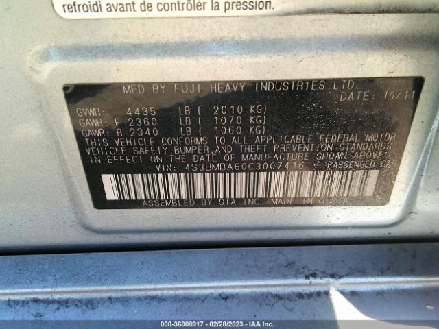 4S3BMBA60C3007416 Subaru Legacy 2.5i