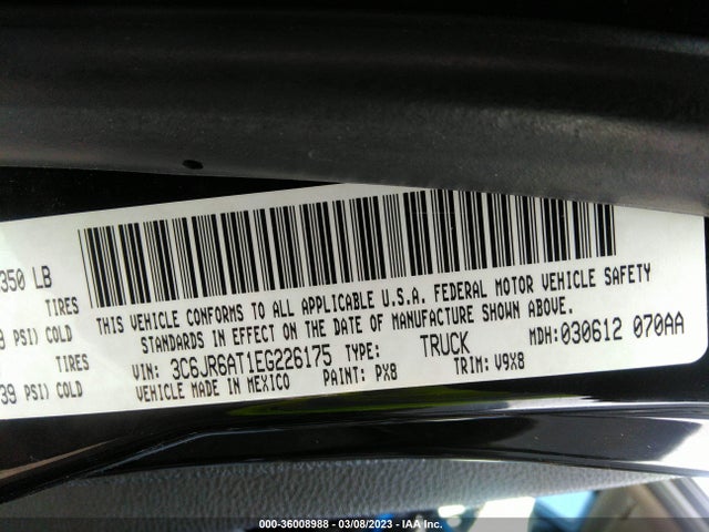 RAM 1500 Express 2014 3C6JR6AT1EG226175 Image 9