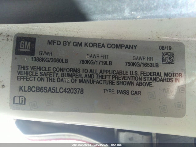 Chevrolet SPARK LS 2020 KL8CB6SA5LC420378 Image 9