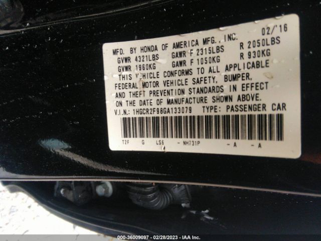 1HGCR2F98GA133079 Honda Accord Sedan Ex-l