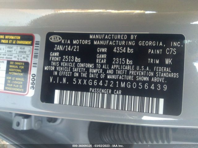 5XXG64J21MG056439 KIA K5 Gt-line