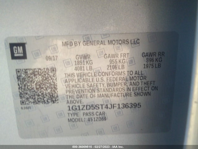 Chevrolet MALIBU LT 2018 1G1ZD5ST4JF136395 Image 9