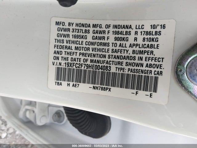 Honda Civic Sedan Ex 2017 19XFC2F79HE004083 Image 11
