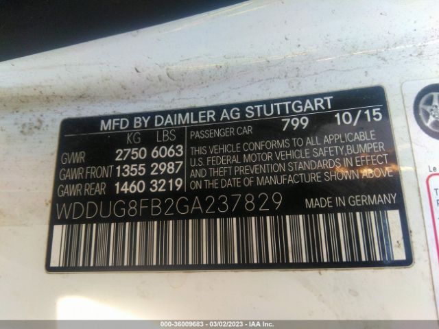 WDDUG8FB2GA237829 Mercedes-Benz S-class S 550