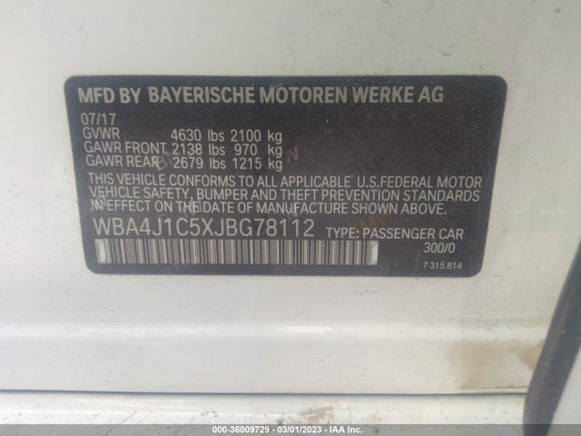 BMW 4 Series 430i 2018 WBA4J1C5XJBG78112 Image 9