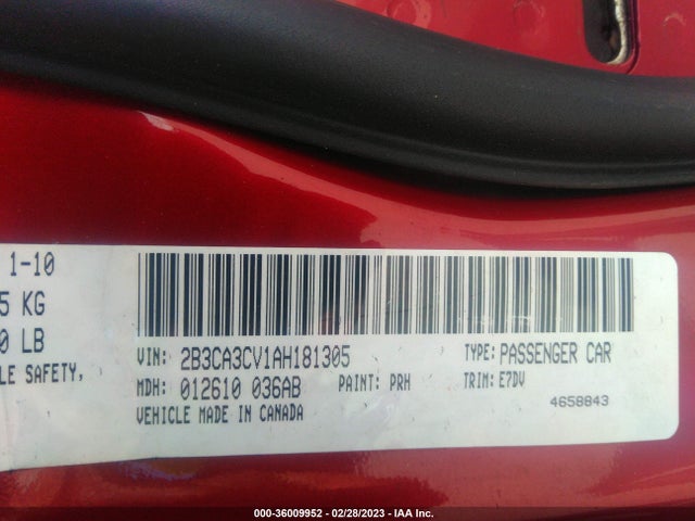Dodge Charger Sxt 2010 2B3CA3CV1AH181305 Image 10